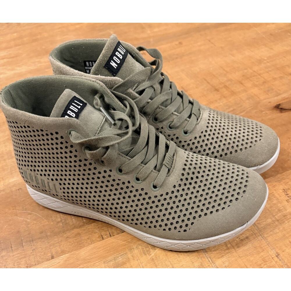 Nobull Mid Suede Trainer Moss Green Running Lace Shoe Sneakers Men 10 Women 11.5